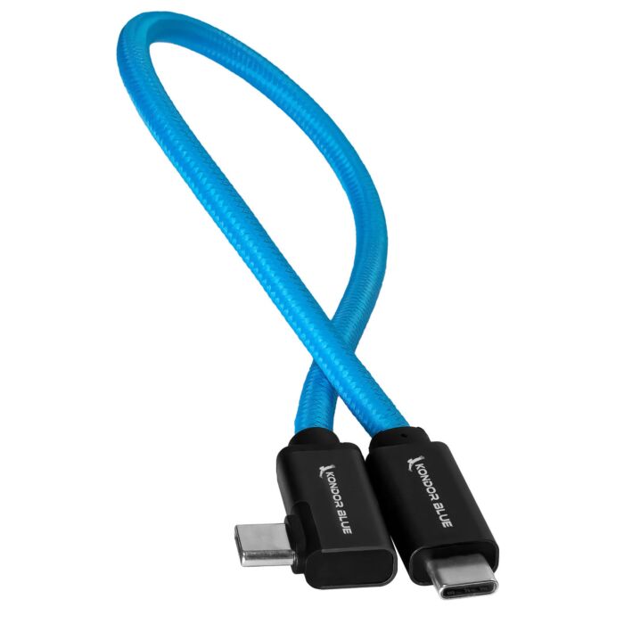 KONDOR BLUE Cavo dritto da USB C a USB A 3A 60W 5Gb/s da 5 piedi | Cavo intrecciato ad angolo retto per la consegna di dati ed alimentazione