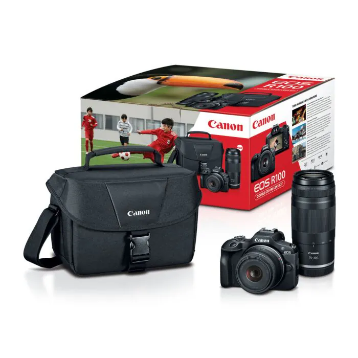 Canon EOS R100 Double Zoom Lens Kit New-In-Box at Roberts Camera